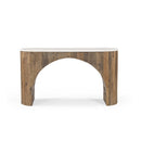 CONSOLA ACABADO DE MADERA Y TOPE ESTILO MARMOL