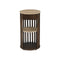 TABLE SHELF, BROWN BASE, TRAVERTINO TOP