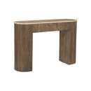CONSOLA CON TOPE ESTILO MARMOL Y BASE ACABADO DE MADERA