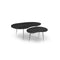 MESA DE CENTRO ACABADO DE MADERA NEGRA Y PATAS EN METAL SET DE 2