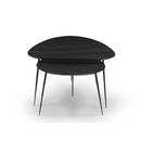MESA DE CENTRO ACABADO DE MADERA NEGRA Y PATAS EN METAL SET DE 2