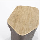 MESA LATERAL ACABADO DE MADERA Y TOPE DE MARMOL