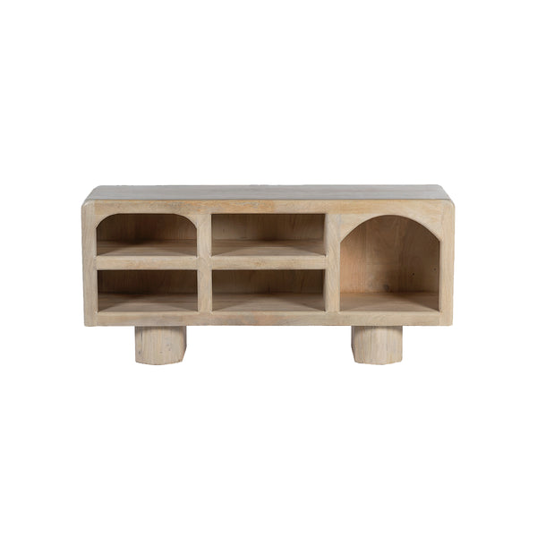 MESA DE TV EN ACABADO DE MADERA CLARA