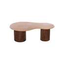 MESA DE CENTRO CON TOPE DE MÁRMOL Y BASE DE MADERA
