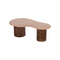 MESA DE CENTRO CON TOPE DE MÁRMOL Y BASE DE MADERA