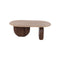 MESA DE CENTRO CON TOPE DE MÁRMOL Y BASE DE MADERA