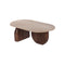 MESA DE CENTRO CON TOPE DE MÁRMOL Y BASE DE MADERA
