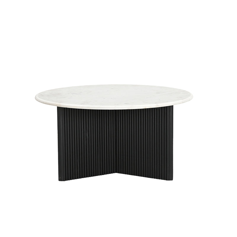 MESA DE CENTRO ACABADO DE MADERA Y TOPE DE MARMOL