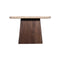 MESA LATERAL CON TOPE DE MARMOL Y BASE DE MADERA MARRON