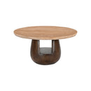 MESA DE CENTRO CON TOPE DE MÁRMOL Y BASE DE MADERA
