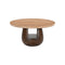 MESA DE CENTRO CON TOPE DE MÁRMOL Y BASE DE MADERA