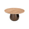 MESA DE CENTRO CON TOPE DE MÁRMOL Y BASE DE MADERA