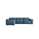 ***SOFA SECCIONAL CON FRENTE DE PIEL AZUL