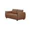 SOFA ESTACIONARIO DE DOS ASIENTOS CON FRENTE DE PIEL MARRON
