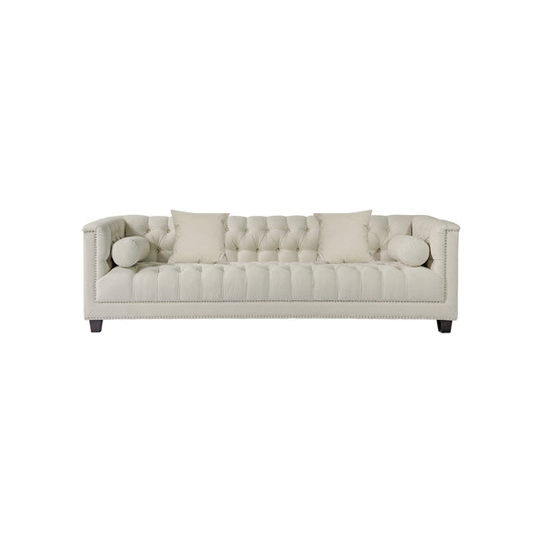 SOFA ESTACIONARIO BRUNO DE 3.5 ASIENTOS TAPIZADO EN TELA BEIGE