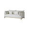 SOFA VASSAR DE 3 ASIENTOS EN TELA BLANCA Y PATAS EN ACABADO DORADO