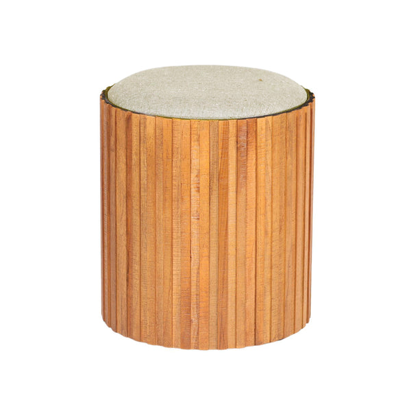 BANCO ACABADO DE MADERA Y TELA BEIGE