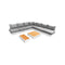 SOFA SECCIONAL LARGO BLANCO GRIS - 5PCS