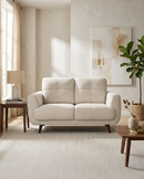 STATIONARY LOVESEAT, BEIGE