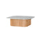 ***MESA CENTRO CASE WESTERN CON TOPE ESTILO MARMOL Y ACABADO MADERA