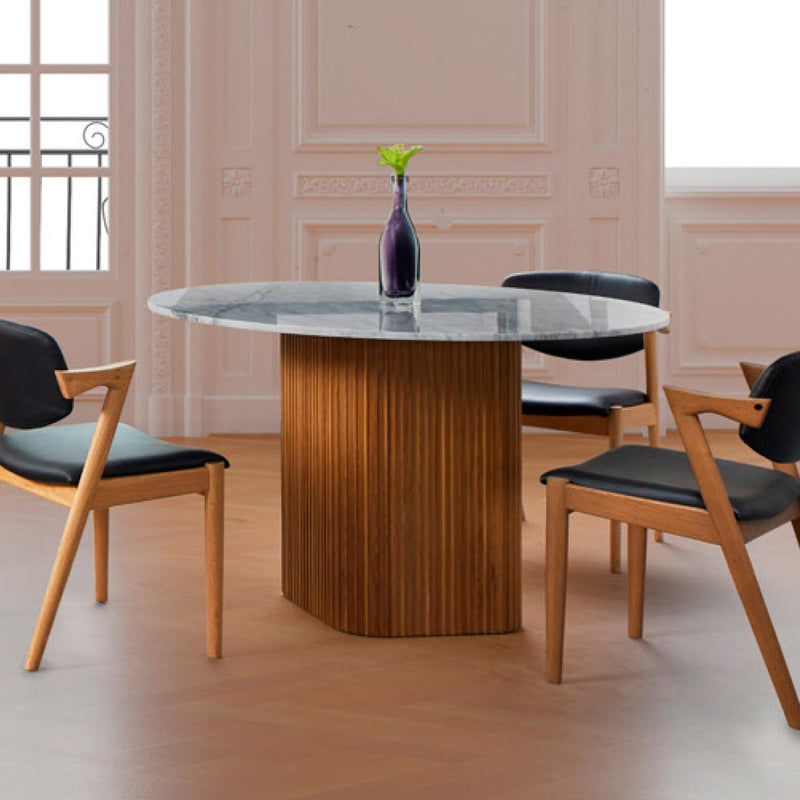 MESA DE COMEDOR CASE WESTERN D-R ESTILO MARMOL Y ACABADO MADERA