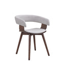 SILLA DE COMEDOR EN TELA LINWOOD CON PATAS EN ACABADO DE MADERA