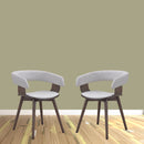 SILLA DE COMEDOR EN TELA LINWOOD CON PATAS EN ACABADO DE MADERA