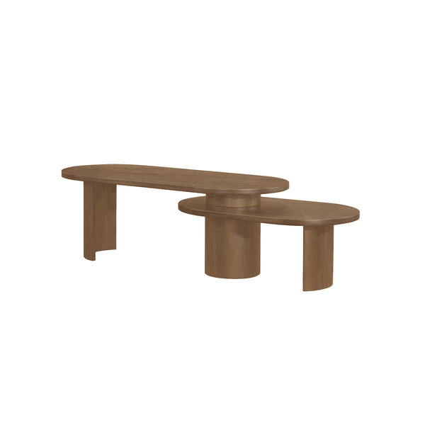 MESA DE CENTRO EN ACABADO DE MADERA