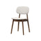 SILLA COMEDOR EN TELA BEIGE Y ACABADO MADERA