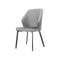 SILLA DE COMEDOR EN PIEL SINTETICA GRIS Y PATAS NEGRAS