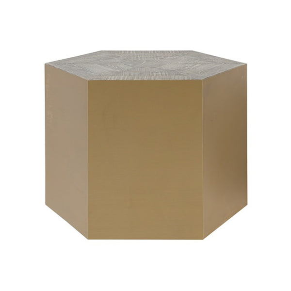 MESA DE CENTRO EN ACABADO DORADO CHAMPAGNE