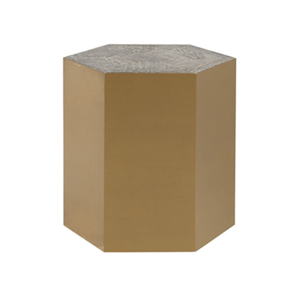 MESA LATERAL EN ACABADO DORADO CHAMPAGNE
