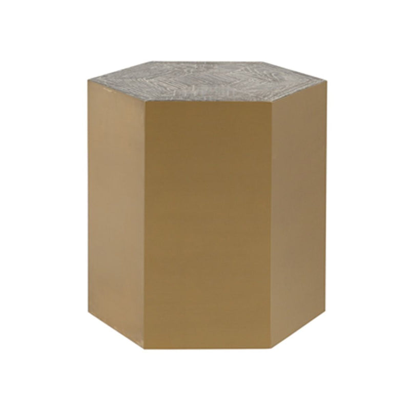 MESA LATERAL EN ACABADO DORADO CHAMPAGNE