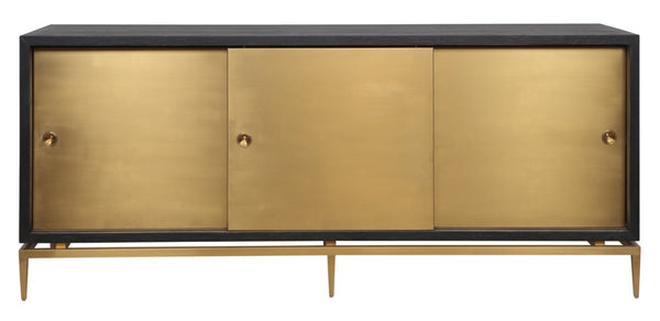 SIDEBOARD BLACK CHAMPAGNE BRUSHED STEEL