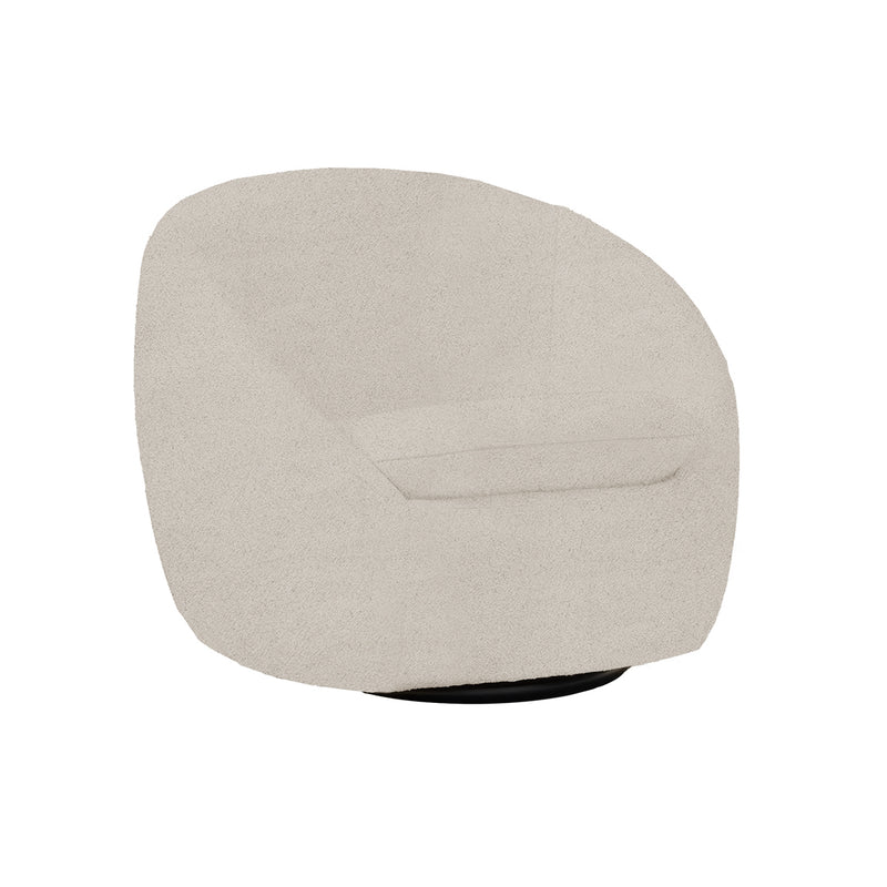 BUTACA GIRATORIA EN TELA CREMA IVORY