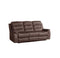 SOFA RECLINABLE MANUAL DE 3 ASIENTOS EN TELA COLOR MARRON
