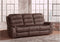 SOFA RECLINABLE MANUAL DE 3 ASIENTOS EN TELA COLOR MARRON