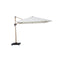 SOMBRILLA ROMANA COLGANTE DE 3X3M, COLOR BEIGE, CON MARCO DE MADERA Y BASE