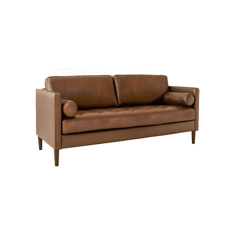 SOFA STOCKHOLM DE 2 ASIENTOS EN ESTILO PIEL MARRON CLARO