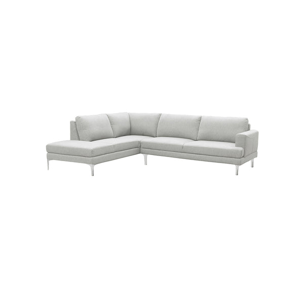 SOFA SECCIONAL ESTACIONARIO IZQUIERDO  EN TELA GRIS CLARO