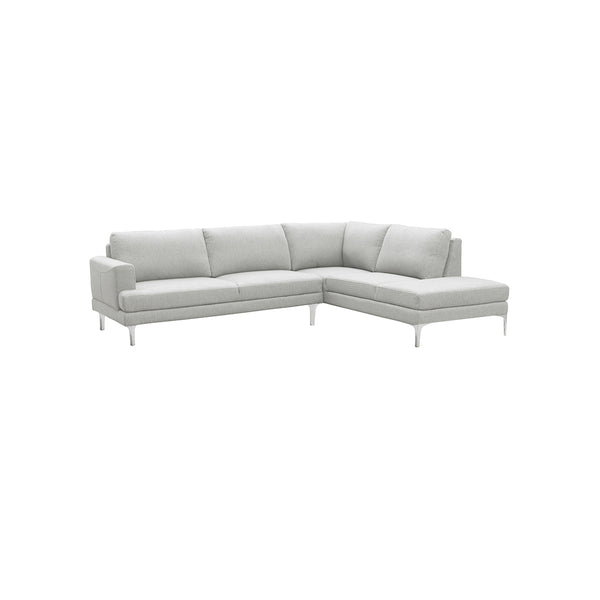 SOFA SECCIONAL ESTACIONARIO DERECHO  EN TELA GRIS CLARO