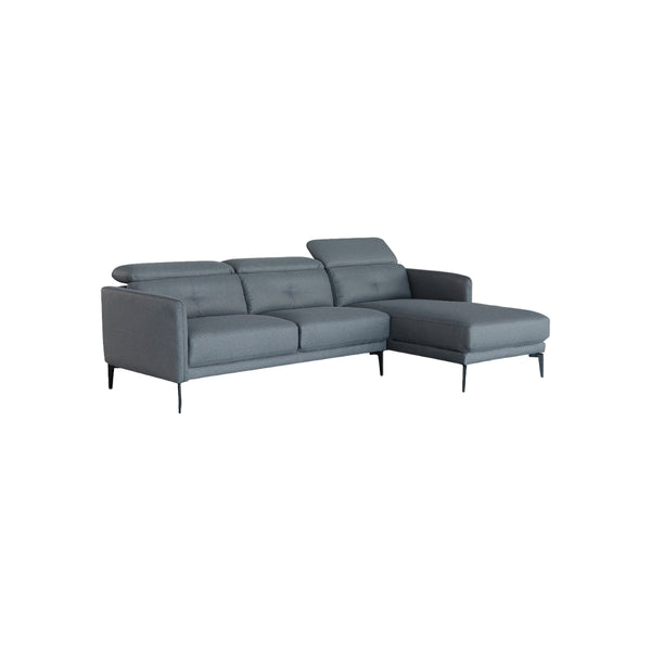 SOFA SECCIONAL ESTACIONARIO DERECHO EN TELA GRIS