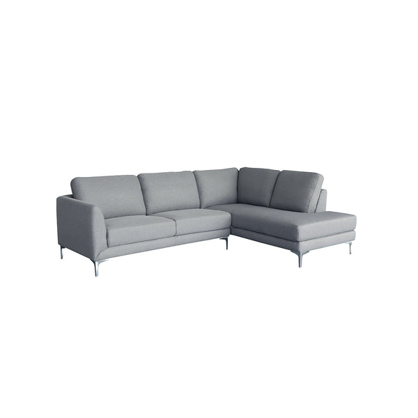 SOFA SECCIONAL ESTACIONARIO DERECHO EN TELA GRIS