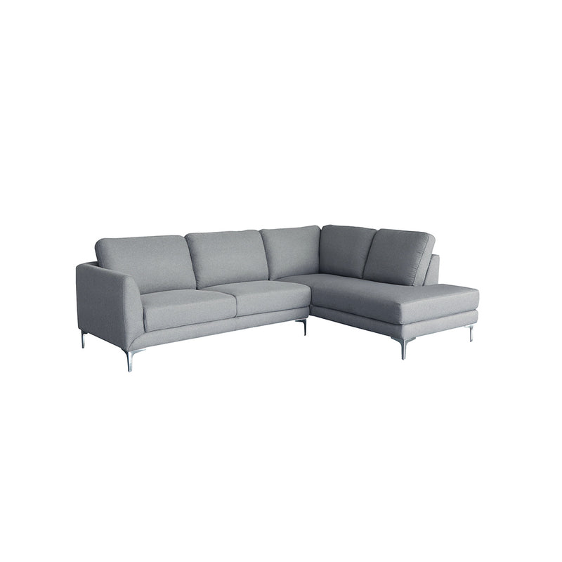 SOFA SECCIONAL ESTACIONARIO DERECHO EN TELA GRIS