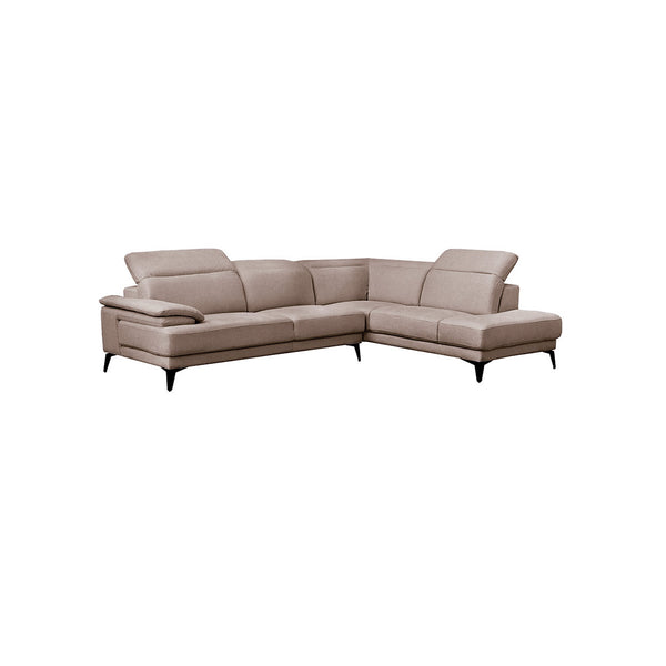 SOFA SECCIONAL ESTACIONARIO DERECHO EN TELA MARRON