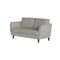 SOFA ESTACIONARIO DE DOS ASIENTOS EN TELA TEXTURIZADA BEIGE MARRON Y PATAS NEGRAS