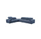 SOFA SECCIONAL ESTACIONARIO EN TELA AZUL