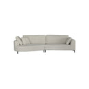 SOFA SECCIONAL ESTACIONARIO EN TELA BEIGE OFF WHITE Y PATAS NEGRAS