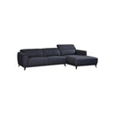 SOFA SECCIONAL ESTACIONARIO EN TELA Y PATAS NEGRAS