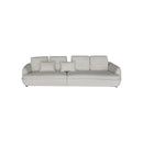 SOFA ESTACIONARIO DE TRES ASIENTOS EN TELA TEXTURIZADA OFF WHITE BEIGE